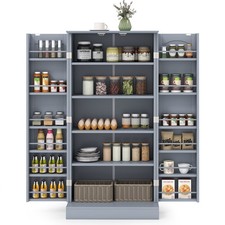 COSTWAY Kitchen Storage Cabinet Freestanding Buffet Cupboards Sideboard-Grey