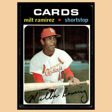 Milt Ramirez Rookie #702 1971 Topps St. Louis Cardinals Baseball Card MLB EX. rookie card picture