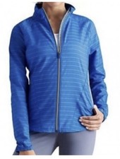 Athleta Full Zip Light Weight Run Jacket Women Medium Blue Reflective