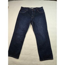 Carhartt Mens Relaxed Fit Straight Leg Jeans Dark Wash Indigo 38x30 Denim Pants