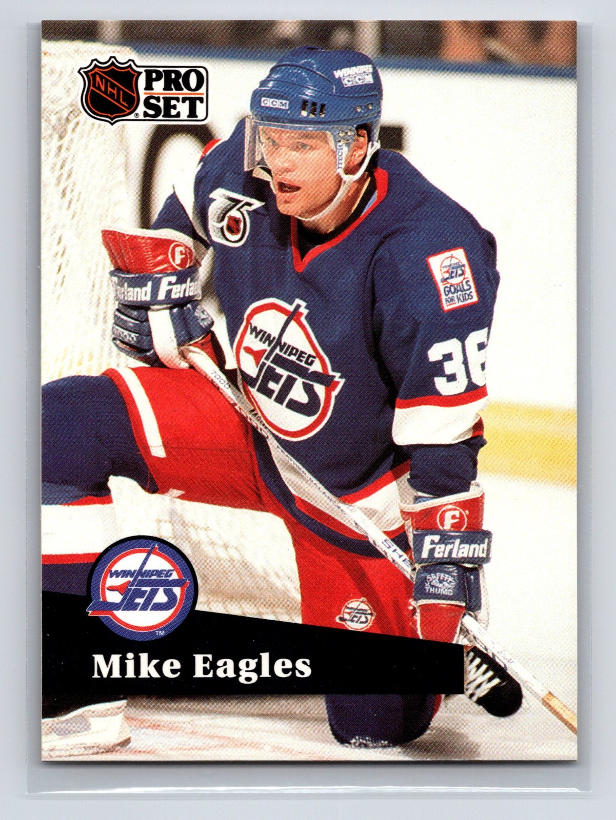 1991-92 Pro Set - Mike Eagles #518 Winnipeg Jets Hockey Card