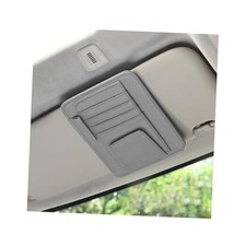 Car Sun Visor Organizer, Waterproof Leather Car Sun Visor Storage Clip, Gray