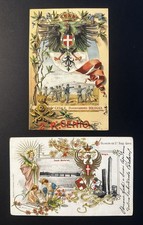 Lotto 2 Cartoline Militari 2° Reggimento Genio 1904 Regio Esercito Casale Bo.