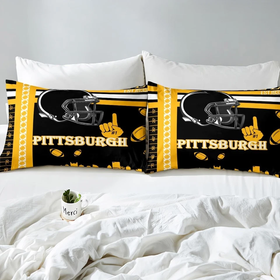 Football Bed Sheets Set Boys Girls Full Size Rugby Sports Bedding Set Footbal... - Image 4 of 4