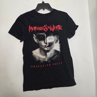 Motionless In White Graveyard Shift Black Graphic Band T-Shirt Mens XS Metalcore