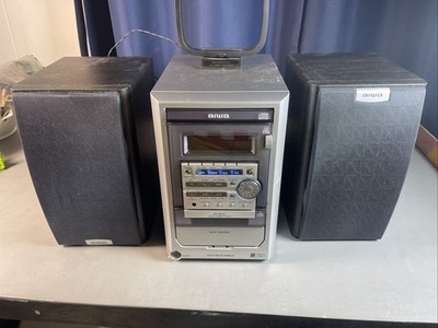 VTG Aiwa XR-M150 Micro Compact Stereo System CD Cassette AM/FM w/ Speakers & Box