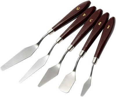 5-teiliges Künstler Malspachtel Set, Edelstahl für Acryl & Ölfarben