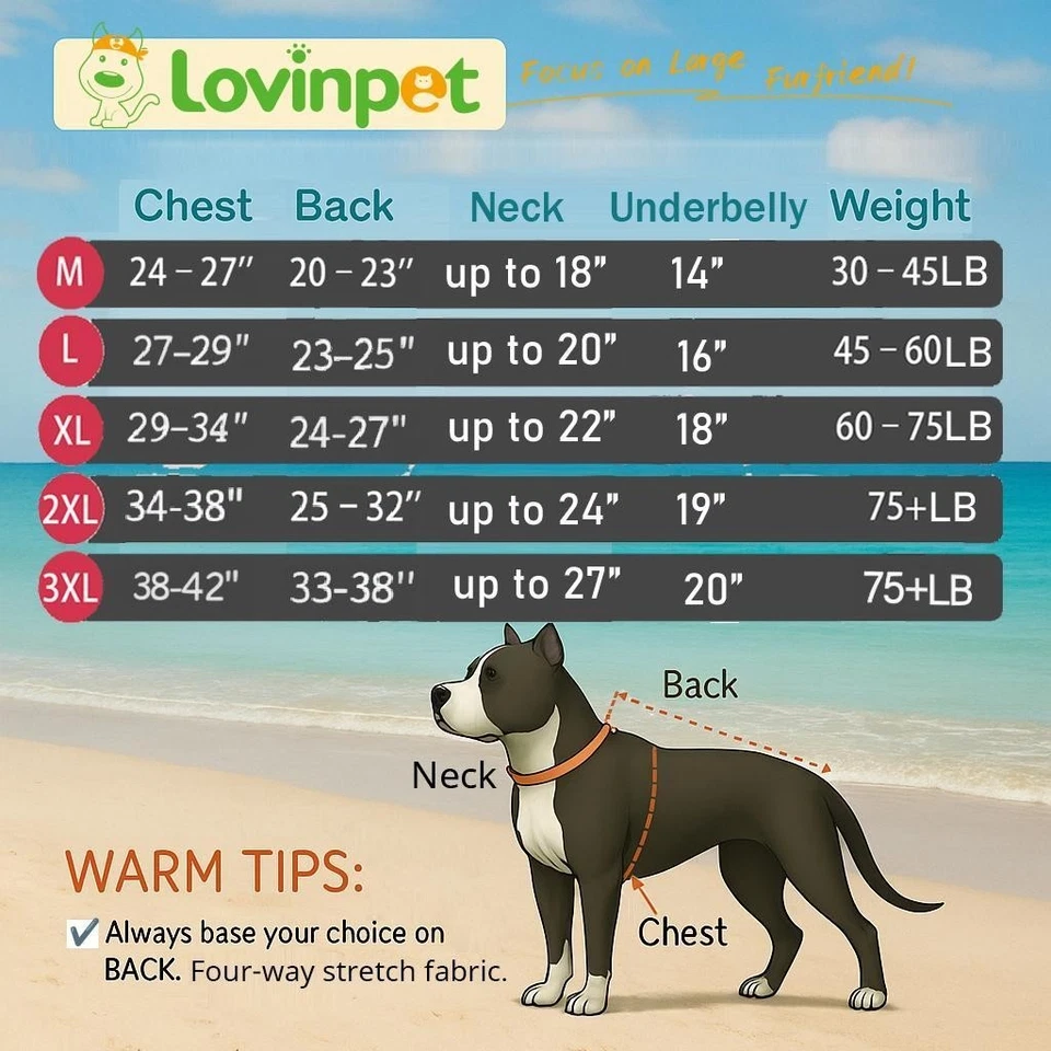 Костюм для восстановления собак LovinPet мягкий трикотажный 4-ногий против лизания круглый год для крупных пород - Изображение 3 из 4