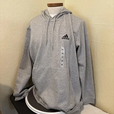 ADIDAS Mens Hoodie Sweatshirt Pullover Sz 2XLT Big & Tall Feelcozy Gray Heather