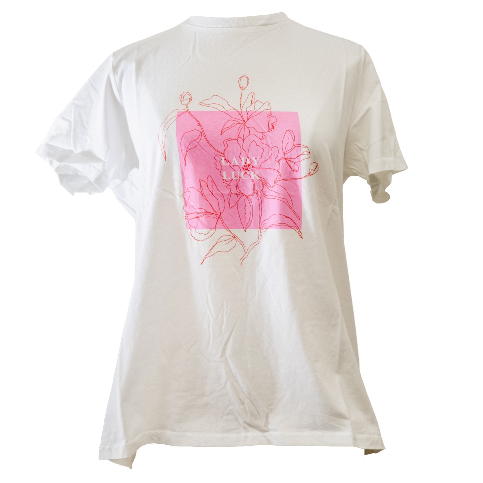 Charlie Holiday Lady Luck Tee White Cotton L NWT