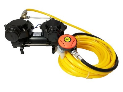 Direct Breath 12V Oil-less Hookah Dive Air Compressor w/ 50FT Hose+Regulator