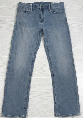 Banana Republic Mens Jeans 33x30 Straight Blue Stone Washed Mid Rise Broken In