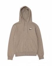 NIKE Mens Zip Hoodie Sweater XS Grey Cotton BN04