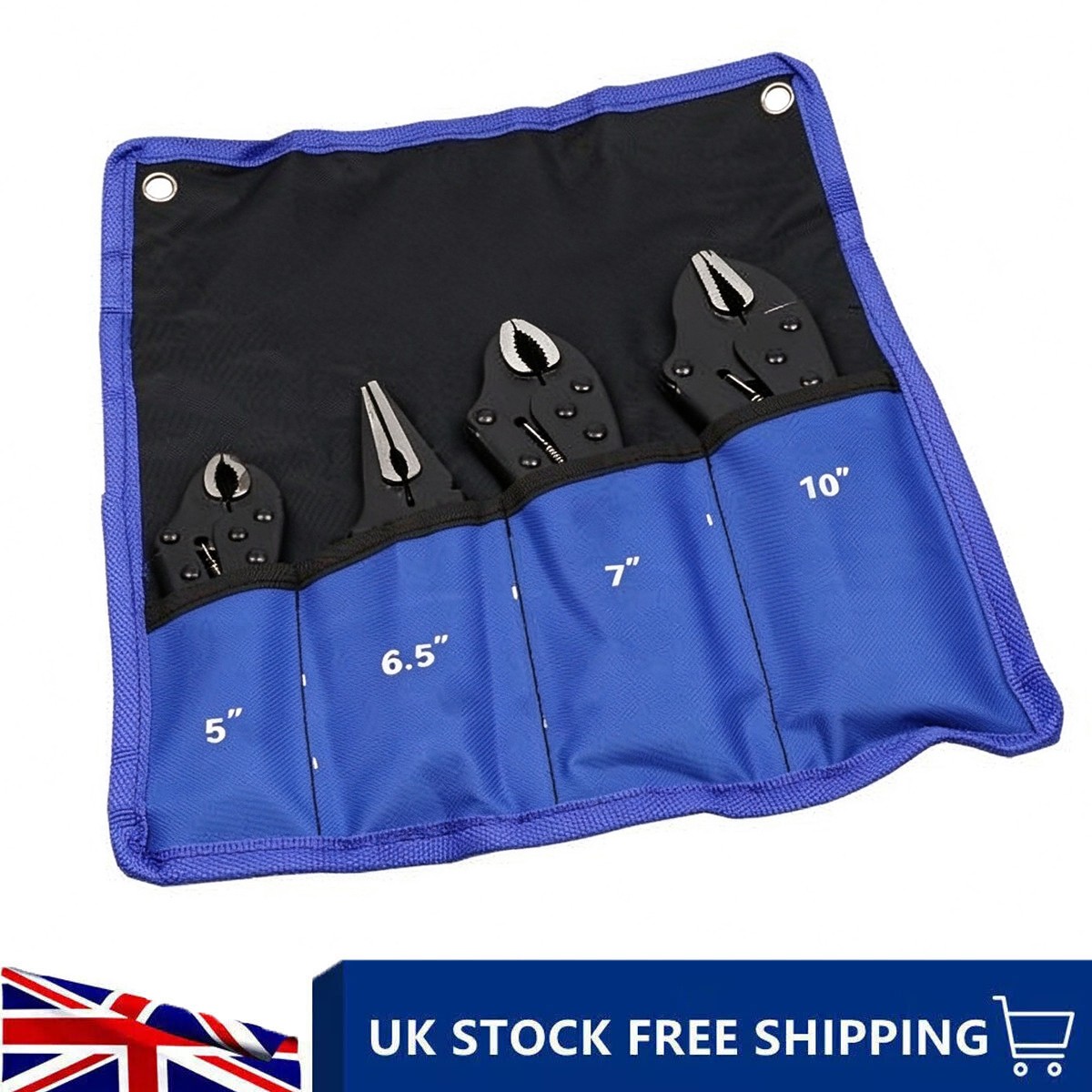 4pc Locking Mole Grip Vice Plier Set Long Nose Adjustable Tool Pliers - Image 4