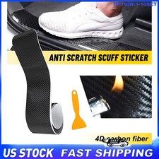 1-5XRear Boot Bumper Sill Plate Protector Trim Strip Cover Guard Carbon Fiber 4D