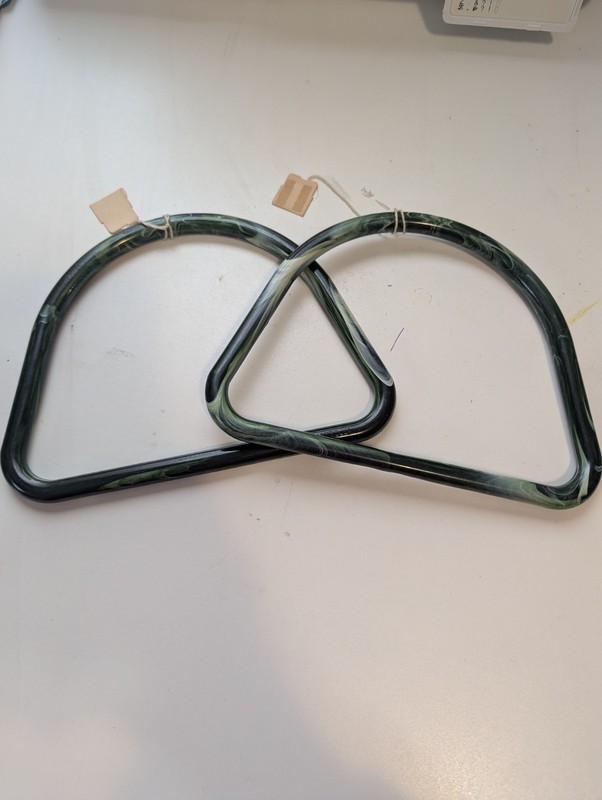 Pair of 8 inch Dee Shaped Plastic Craft Handbag Purse Handles