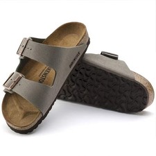 Birkenstock Arizona Stone Birkibuc Leather Soft Footbed Sandals Size37-45