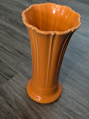 Fiesta Orange Flared Flower Vase 9.5" Fiestaware Homer Laughlin - Picture 6 of 18