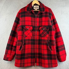 Vintage Woolrich Mackinaw Buffalo Plaid Wool Hunting Jacket Size Large
