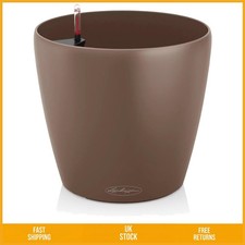 Self Watering Plant Pot Classico Round Indoor Outdoor Planter 28cm Nutmeg