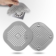 2 Pack Drain Hair Catcher Silicone Bathroom Accessories Shower Gray