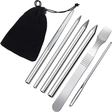 BBTO 6pcs Paracord FID Needle Set, Leathercraft Lacing Stitching Tool Kit