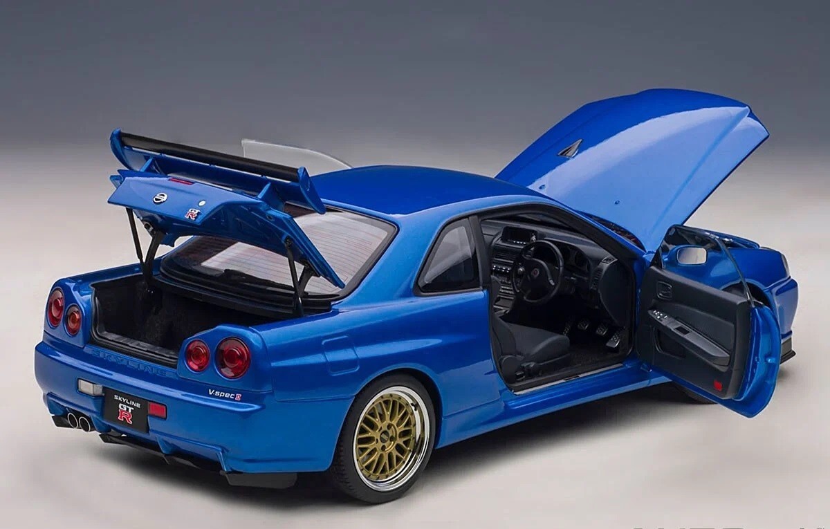 AUTOart 1/18 Nissan Skyline GT-R R34 V Spec II Bayside Blue