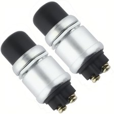 Push Button Starter Switch 12V / 24V, 2Pcs 50A Waterproof Push Start Button, Eng