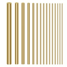 Brass Round Rods Bar Assorted Diameter 1mm-8mm for DIY Craft (15 PCS)