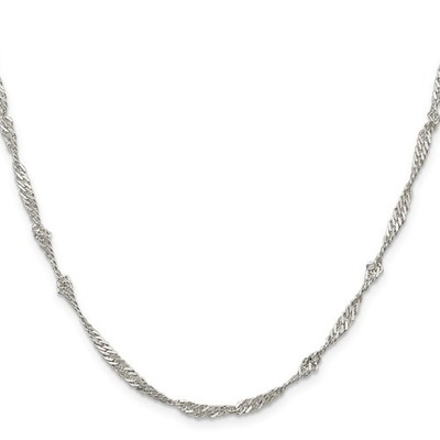 Sterling Silber Singapur Kette Halskette, 3 mm