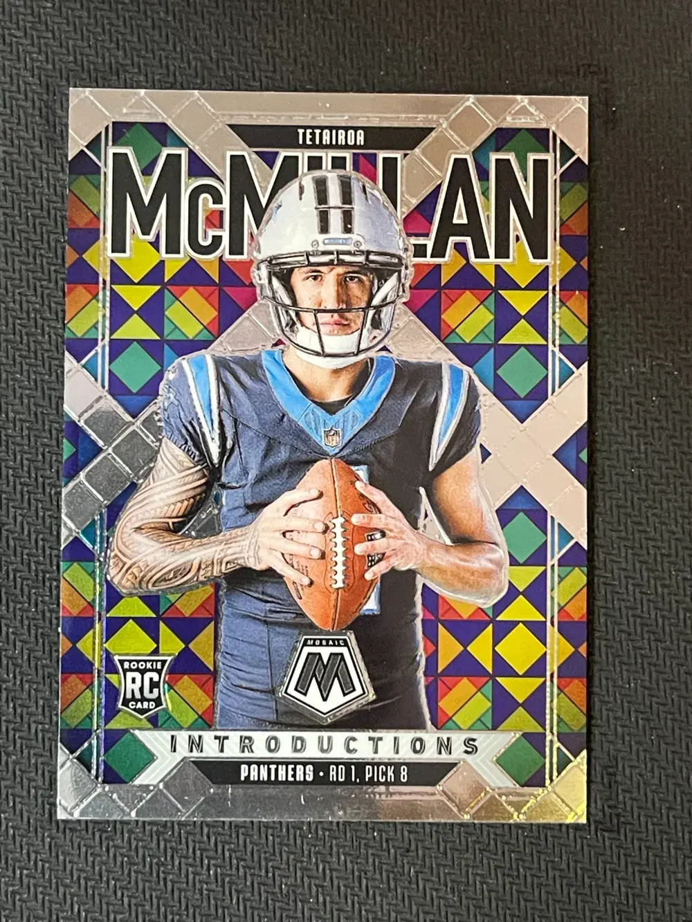 2025 Panini Mosaic Tetairoa McMillan #8 Carolina Panthers RC Introductions SP JP