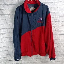 Vintage Ken Schrader Jacket Mens Red Blue NASCAR Racing Windbreaker Made USA 90s