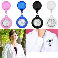1PC New Retractable Nurse Watch Clip-on Fob Watch Doctor Medical Hanging Brooch