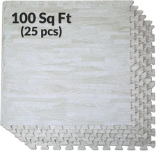 Home Aesthetics 100 Sq. Ft 3/8 Inch Thick Printed Foam Tiles Interlocking Foam M