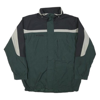 Columbia Herren grün & schwarz Zip Jacke L Polyestermischung Colourblock Outdoor