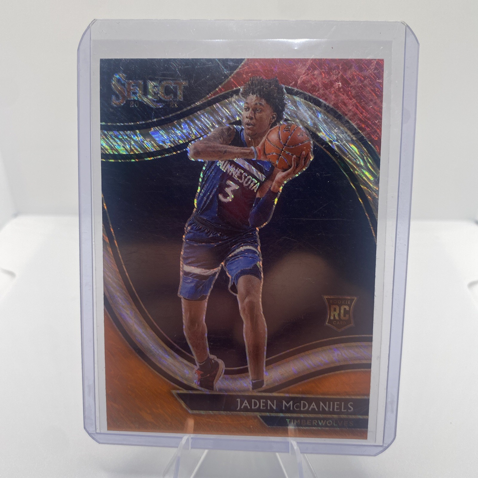 2020 Select - Courtside Jaden McDaniels #273 Red White Orange Shimmer Prizm (RC)