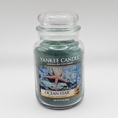 Yankee Candle OCEAN STAR Large Jar 22 Oz Blue Housewarmer New Aromatic Read Note