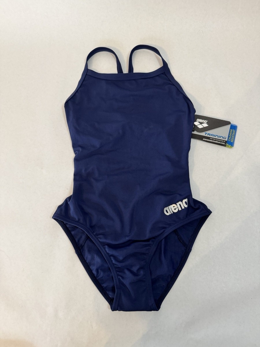 NWT Arena Training Swimsuit Master FL Swim Navy Blue Silver 28L