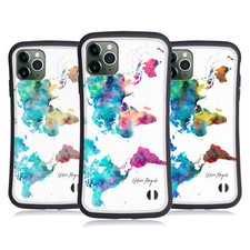 NATURE MAGICK WORLD MAP PAINTED WATERCOLOR HYBRID HUELLE APPLE iPHONES HANDYS