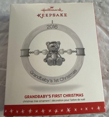 Retired 2016 Hallmark Keepsake Ornament Grandbaby's First 1st Christmas NIB
