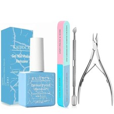 Gel Nail Polish Remover with Cuticle Pusher and 1 Pcs Set, Clear