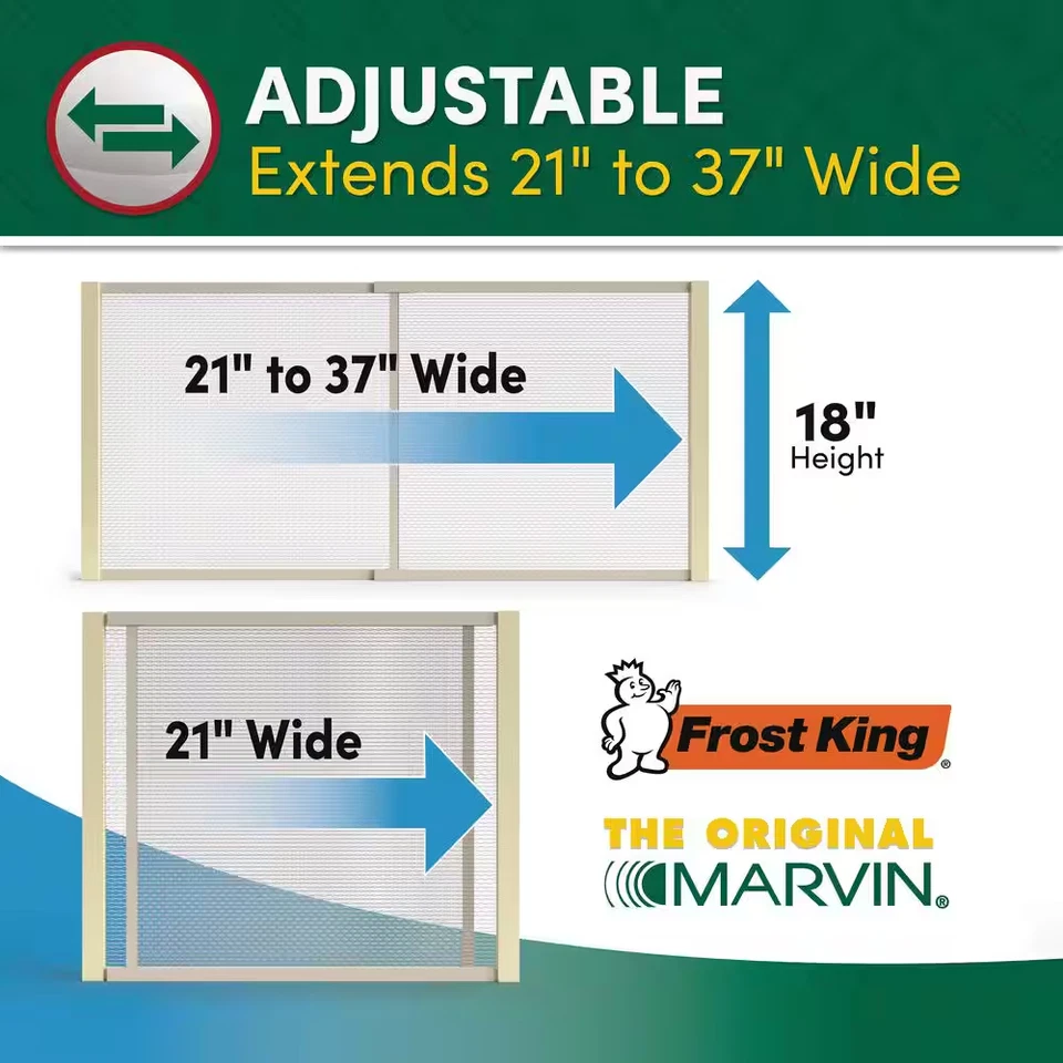 21 - 37 In. W X 18 In. H Clear Wood Frame Adjustable Window Screen - Image 2 of 4