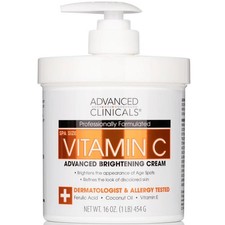 Vitamin C, Advanced Brightening Cream, 16 oz (454 g)