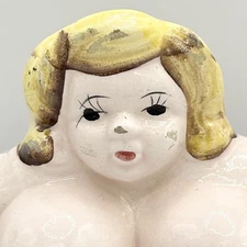 Vintage Naked Woman Ashtray Ceramic Risqué Novelty “ For Your Hot Ashes”