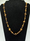 Tiger's Eye Bead Necklace 585 Marked Clasp 23.5" Graduated 53.77g — photo 1