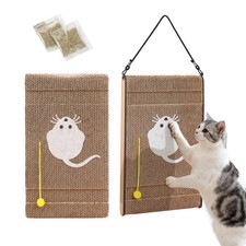 FOR-HI Cat Scratching Board. Scratcher for Indoor Cats with Catnip. Brown