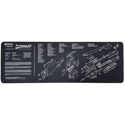 870 Gun Cleaning Mat 31''x12'', Non-Slip Neoprene Armorer Bench Pad with Explode
