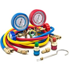 HVAC R12 R502 A/C Diagnostic Manifold Gauge Kit w/ Quick Coupler High/Low