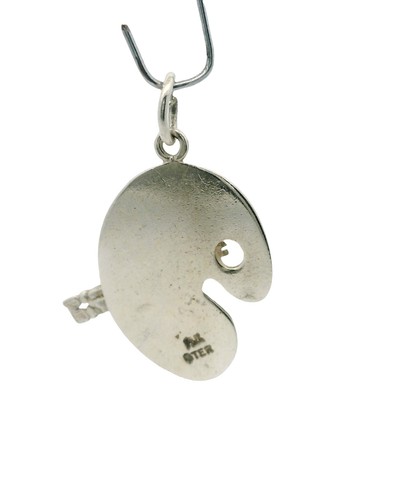 Vintage Sterling Silver Artist Paint Pallet Charm - 第 2/2 張圖片