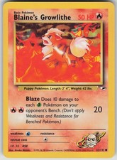 Pokemon TCG Blaine's Growlithe (62) Common Gym Heroes 062/132 on eBay